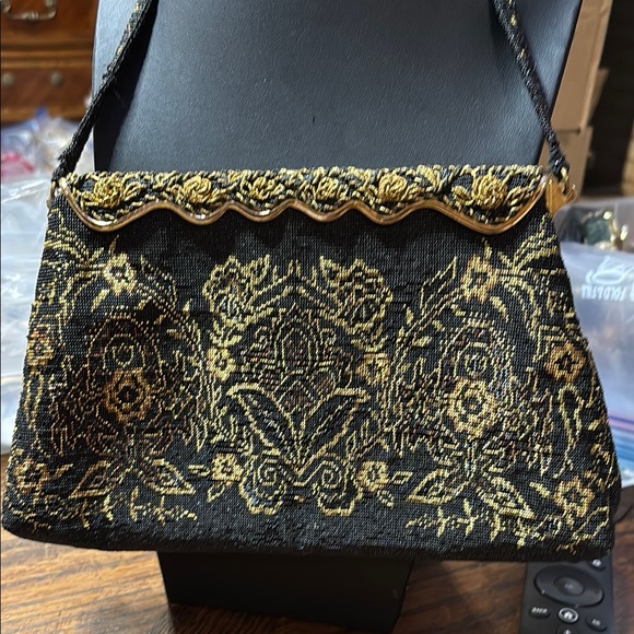 Walborg black and gold evening bag - Picture 1 of 16